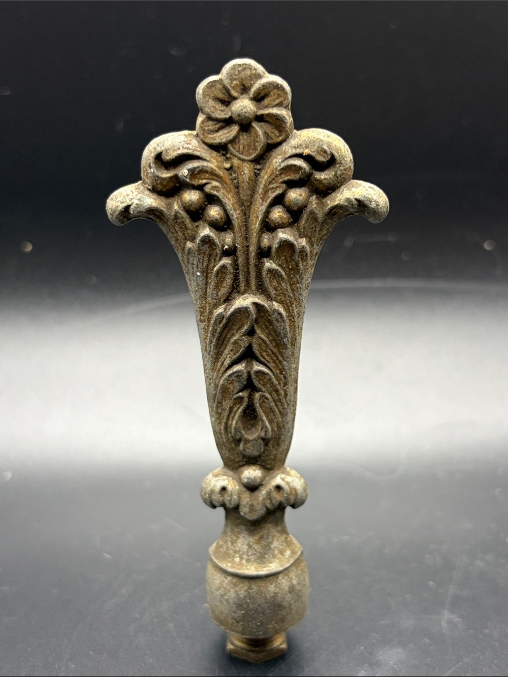 Antique Art Nouveau Metal Flower Blossom Lamp Finial Architectural Salvage Decor